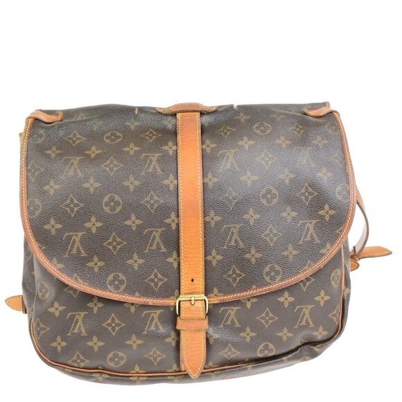 LOUIS VUITTON Saumur 35 Shoulder Bag Monogram Leather BN France M42254 64ED806 - Picture 1 of 16